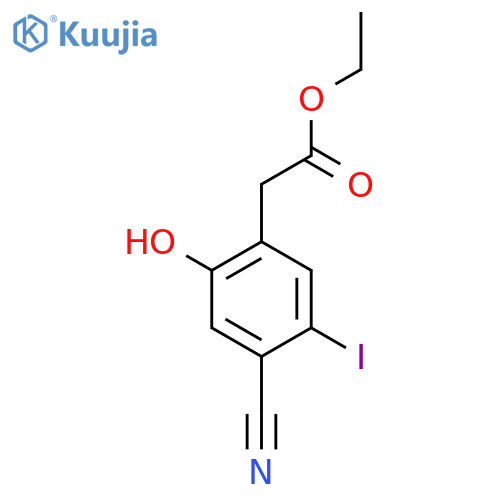 Ethyl 4-cyano-2-hydroxy-5-iodophenylacetate structure