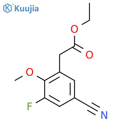 Ethyl 5-cyano-3-fluoro-2-methoxyphenylacetate structure