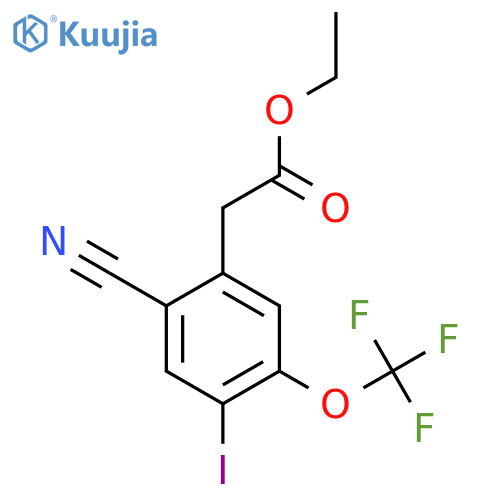 Ethyl 2-cyano-4-iodo-5-(trifluoromethoxy)phenylacetate structure