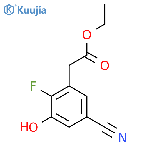 Ethyl 5-cyano-2-fluoro-3-hydroxyphenylacetate structure