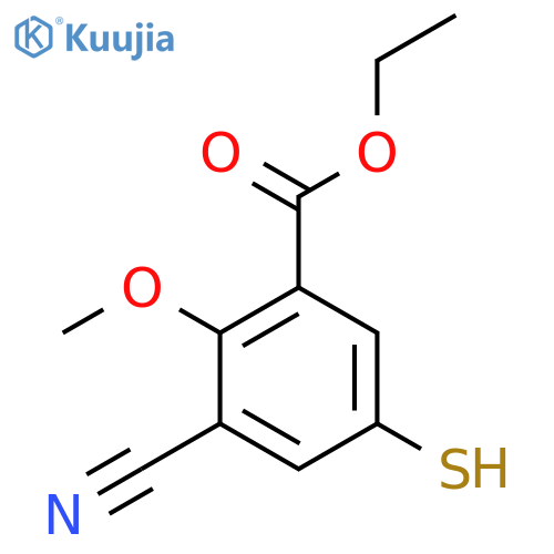Ethyl 3-cyano-5-mercapto-2-methoxybenzoate structure