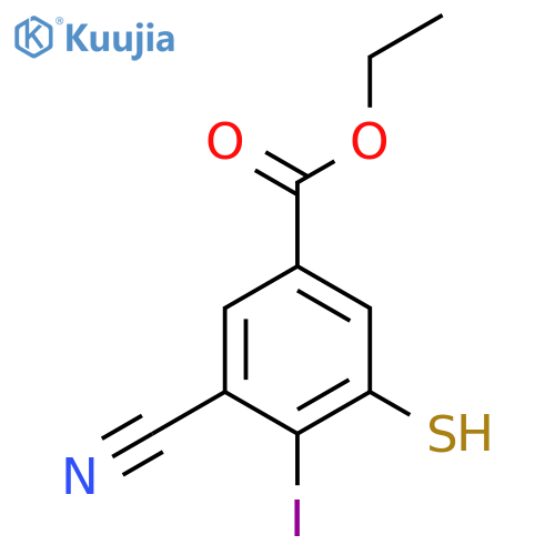 Ethyl 3-cyano-4-iodo-5-mercaptobenzoate structure