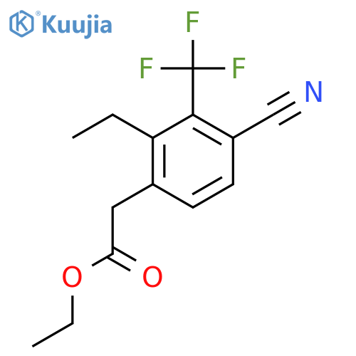 Ethyl 4-cyano-2-ethyl-3-(trifluoromethyl)phenylacetate structure
