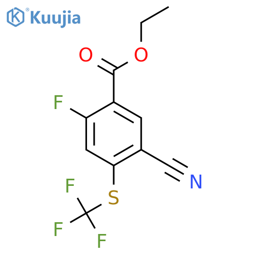 Ethyl 5-cyano-2-fluoro-4-(trifluoromethylthio)benzoate structure