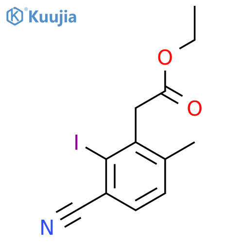 Ethyl 3-cyano-2-iodo-6-methylphenylacetate structure