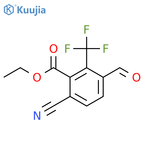 Ethyl 6-cyano-3-formyl-2-(trifluoromethyl)benzoate structure
