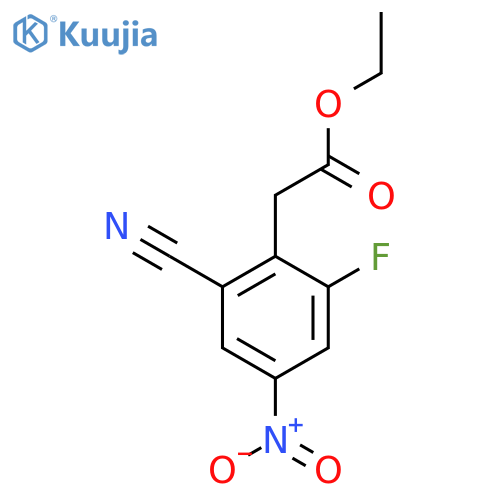 Ethyl 2-cyano-6-fluoro-4-nitrophenylacetate structure