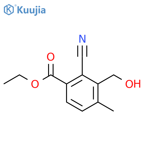 Ethyl 2-cyano-3-hydroxymethyl-4-methylbenzoate structure