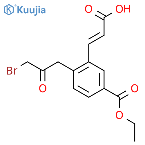 Ethyl 4-(3-bromo-2-oxopropyl)-3-(2-carboxyvinyl)benzoate structure