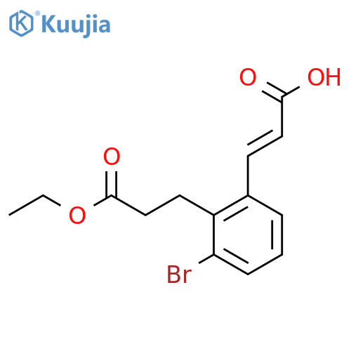 3-Bromo-2-(3-ethoxy-3-oxopropyl)cinnamic acid structure