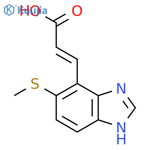 (E)-3-(5-Methylthio-1H-benzo[d]imidazol-4-yl)acrylic acid structure