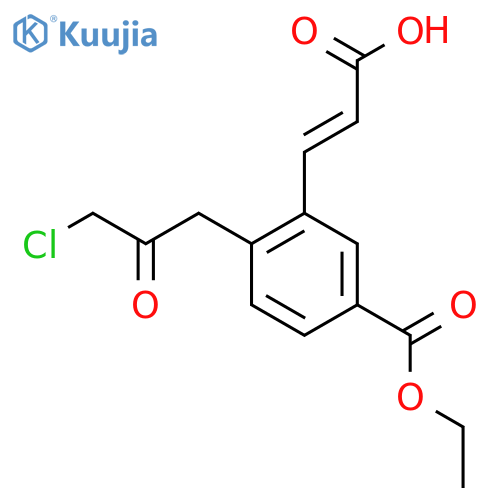 Ethyl 3-(2-carboxyvinyl)-4-(3-chloro-2-oxopropyl)benzoate structure