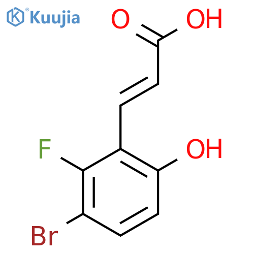 3-Bromo-2-fluoro-6-hydroxycinnamic acid structure