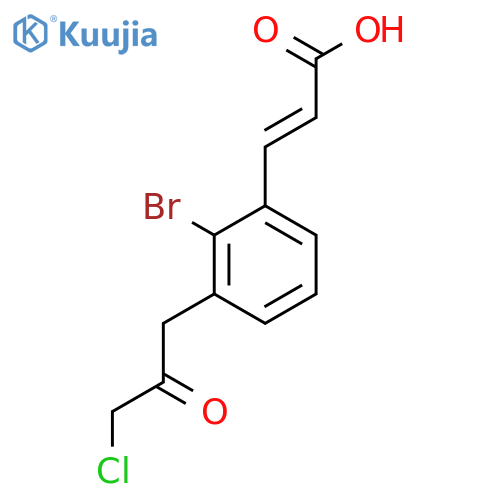 2-Bromo-3-(3-chloro-2-oxopropyl)cinnamic acid structure