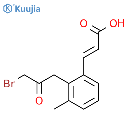 2-(3-Bromo-2-oxopropyl)-3-methylcinnamic acid structure