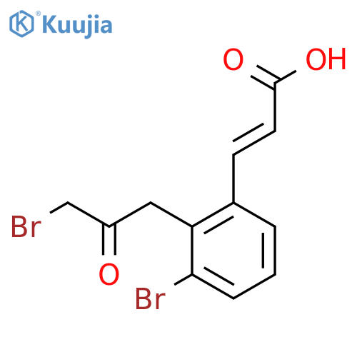 3-Bromo-2-(3-bromo-2-oxopropyl)cinnamic acid structure