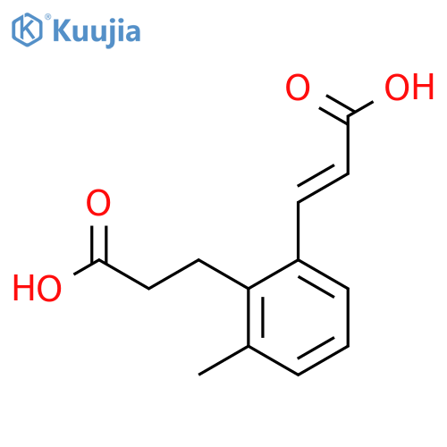 2-(2-Carboxyethyl)-3-methylcinnamic acid structure
