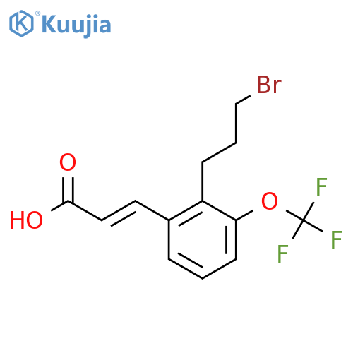 2-(3-Bromopropyl)-3-(trifluoromethoxy)cinnamic acid structure