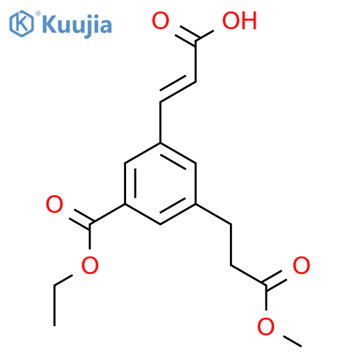 Ethyl 3-(2-carboxyvinyl)-5-(3-methoxy-3-oxopropyl)benzoate structure