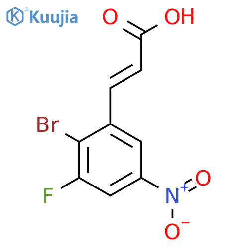 2-Bromo-3-fluoro-5-nitrocinnamic acid structure