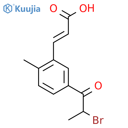 5-(2-Bromopropanoyl)-2-methylcinnamic acid structure