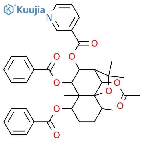 1,6,8,9-Tetrahydroxydihydro-β-agarofuran; (1α,6β,8α,9α)-form, 8-O-(3-Pyridinecarbonyl), 1,9-dibenzoyl, 6-Ac structure