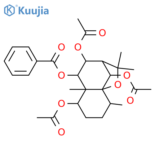 1,6,8,9-Tetrahydroxydihydro-β-agarofuran; (1β,6β,8β,9β)-form, 9-Benzoyl, 1,6,8-tri-Ac structure