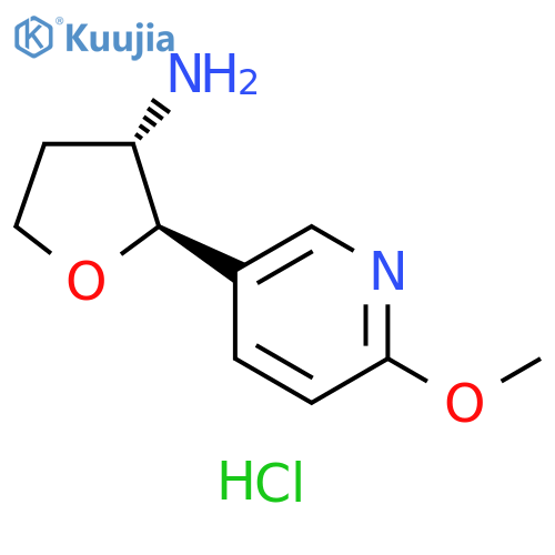3-Furanamine, tetrahydro-2-(6-methoxy-3-pyridinyl)-, hydrochloride (1:2), (2R,3S)-rel- structure