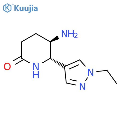 rac-(5R,6S)-5-amino-6-(1-ethyl-1H-pyrazol-4-yl)piperidin-2-one, trans structure