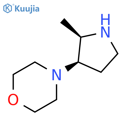 Morpholine, 4-[(2R,3R)-2-methyl-3-pyrrolidinyl]-, rel- structure