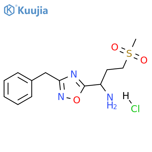 1-(3-benzyl-1,2,4-oxadiazol-5-yl)-3-methanesulfonylpropan-1-amine hydrochloride structure