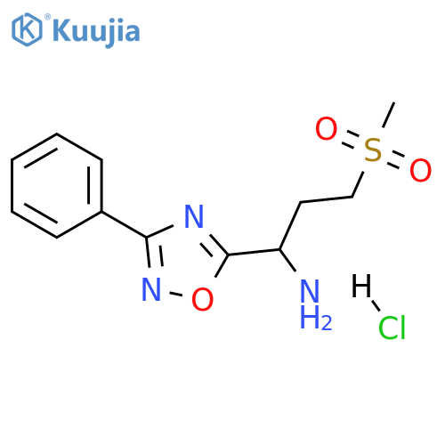 3-methanesulfonyl-1-(3-phenyl-1,2,4-oxadiazol-5-yl)propan-1-amine hydrochloride structure