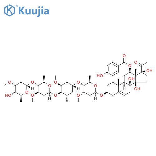 Qingyangshengenin 3-O-α-L-cymaropyranosyl-(1→4)-β-D-oleandropyranosyl-(1→4)-β-D-cymaropyranosyl-(1→4)-β-D-cymaropyranoside structure