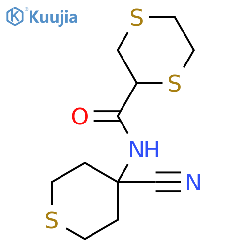N-(4-Cyanotetrahydro-2H-thiopyran-4-yl)-1,4-dithiane-2-carboxamide structure