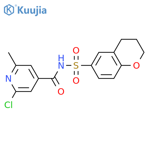 2-chloro-N-(3,4-dihydro-2H-1-benzopyran-6-sulfonyl)-6-methylpyridine-4-carboxamide structure