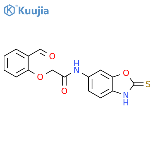 N-(2,3-Dihydro-2-thioxo-6-benzoxazolyl)-2-(2-formylphenoxy)acetamide structure