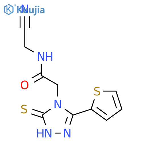 N-(cyanomethyl)-2-[3-sulfanyl-5-(thiophen-2-yl)-4H-1,2,4-triazol-4-yl]acetamide structure
