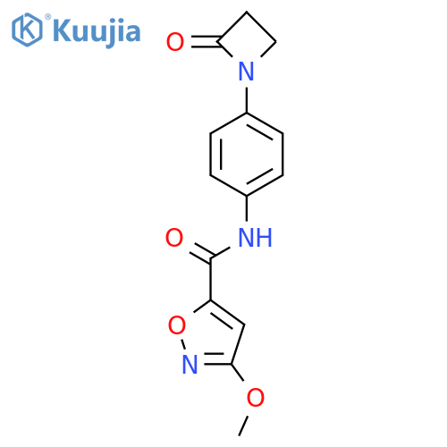 3-methoxy-N-[4-(2-oxoazetidin-1-yl)phenyl]-1,2-oxazole-5-carboxamide structure