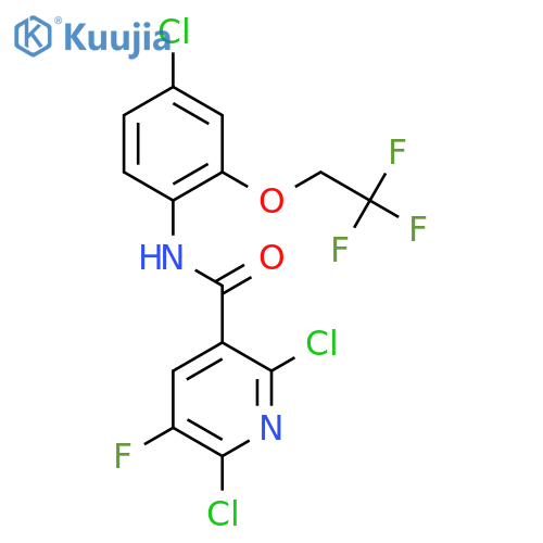 2,6-dichloro-N-[4-chloro-2-(2,2,2-trifluoroethoxy)phenyl]-5-fluoropyridine-3-carboxamide structure