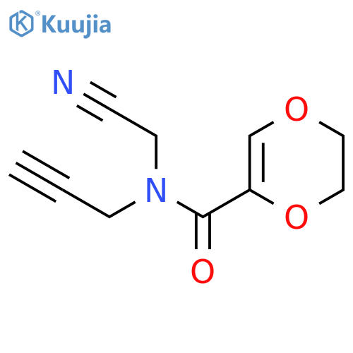 N-(cyanomethyl)-N-(prop-2-yn-1-yl)-5,6-dihydro-1,4-dioxine-2-carboxamide structure