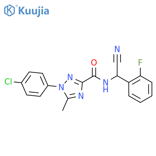 1-(4-chlorophenyl)-N-[cyano(2-fluorophenyl)methyl]-5-methyl-1H-1,2,4-triazole-3-carboxamide structure