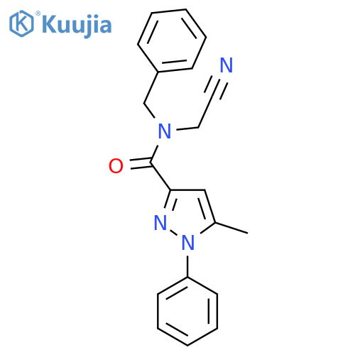 N-benzyl-N-(cyanomethyl)-5-methyl-1-phenyl-1H-pyrazole-3-carboxamide structure