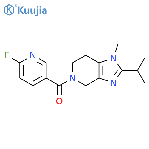 2-fluoro-5-[1-methyl-2-(propan-2-yl)-1H,4H,5H,6H,7H-imidazo[4,5-c]pyridine-5-carbonyl]pyridine structure