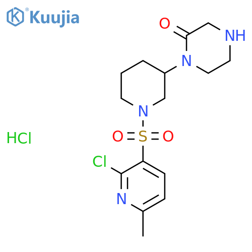 1-{1-[(2-Chloro-6-methylpyridin-3-yl)sulfonyl]piperidin-3-yl}piperazin-2-one hydrochloride structure