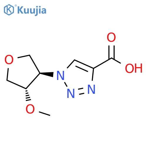 1H-1,2,3-Triazole-4-carboxylic acid, 1-[(3R,4S)-tetrahydro-4-methoxy-3-furanyl]- structure