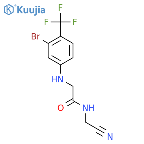 2-{[3-bromo-4-(trifluoromethyl)phenyl]amino}-N-(cyanomethyl)acetamide structure