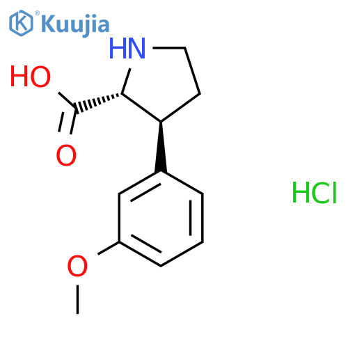 3-(3-methoxyphenyl)pyrrolidine-2-carboxylic acid hydrochloride, trans structure