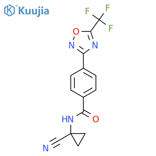 N-(1-cyanocyclopropyl)-4-[5-(trifluoromethyl)-1,2,4-oxadiazol-3-yl]benzamide structure