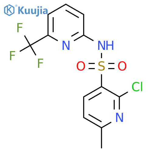 2-chloro-6-methyl-N-[6-(trifluoromethyl)pyridin-2-yl]pyridine-3-sulfonamide structure