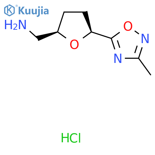 [(2R,5S)-5-(3-methyl-1,2,4-oxadiazol-5-yl)tetrahydrofuran-2-yl]methanamine;hydrochloride structure